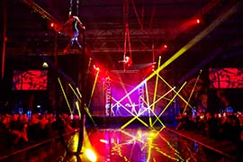 Acrobat Display at our Leicester Christmas Parties